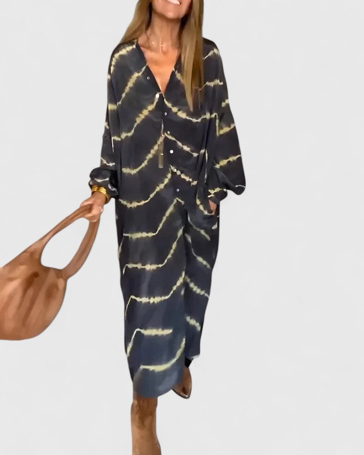 Milo Mochi | Elegant Striped Maxi Dress