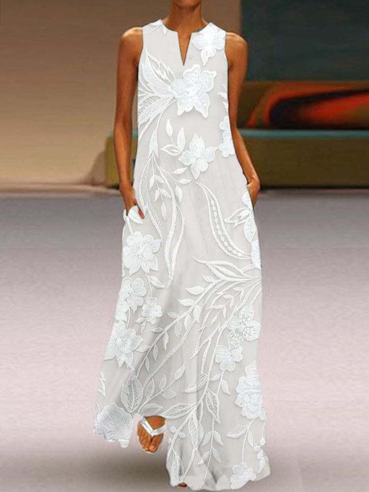 Milo Mochi | Elegant Sleeveless Printed Dress
