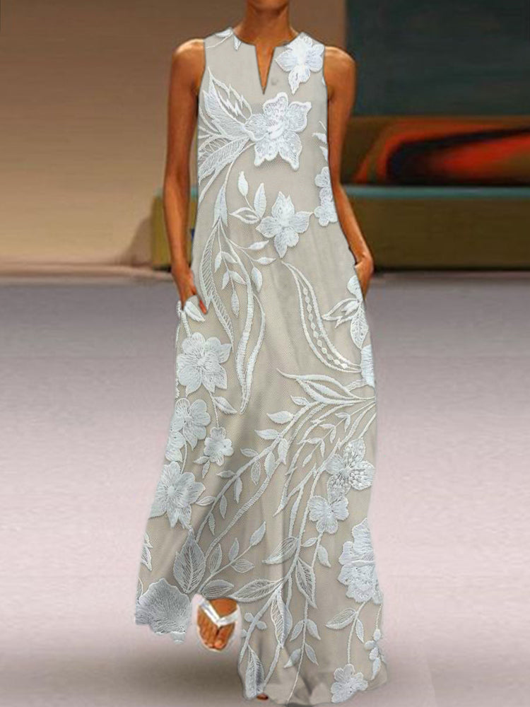 Milo Mochi | Elegant Sleeveless Printed Dress