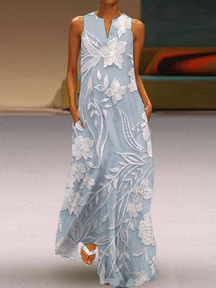 Milo Mochi | Elegant Sleeveless Printed Dress