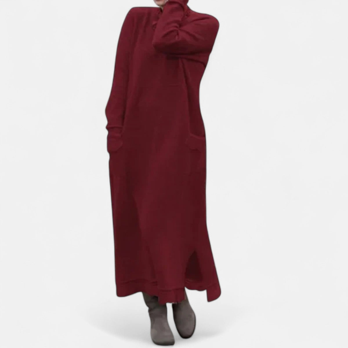 Milo Mochi | Knitted Maxi Dress – Long Sleeve Oversized Winter Dress