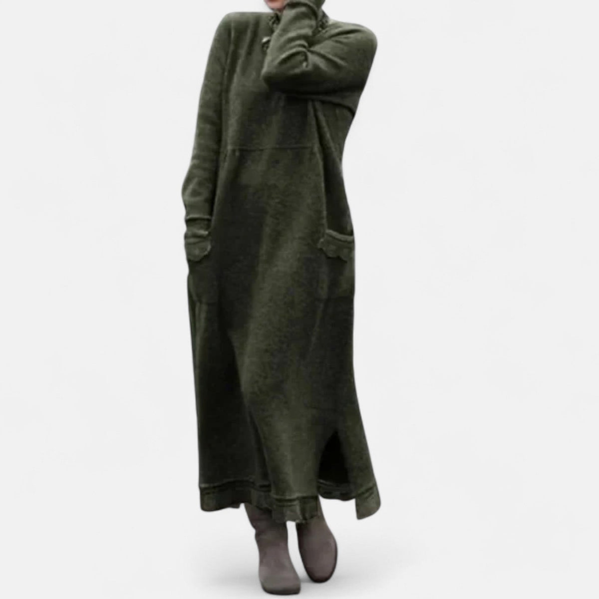 Milo Mochi | Knitted Maxi Dress – Long Sleeve Oversized Winter Dress