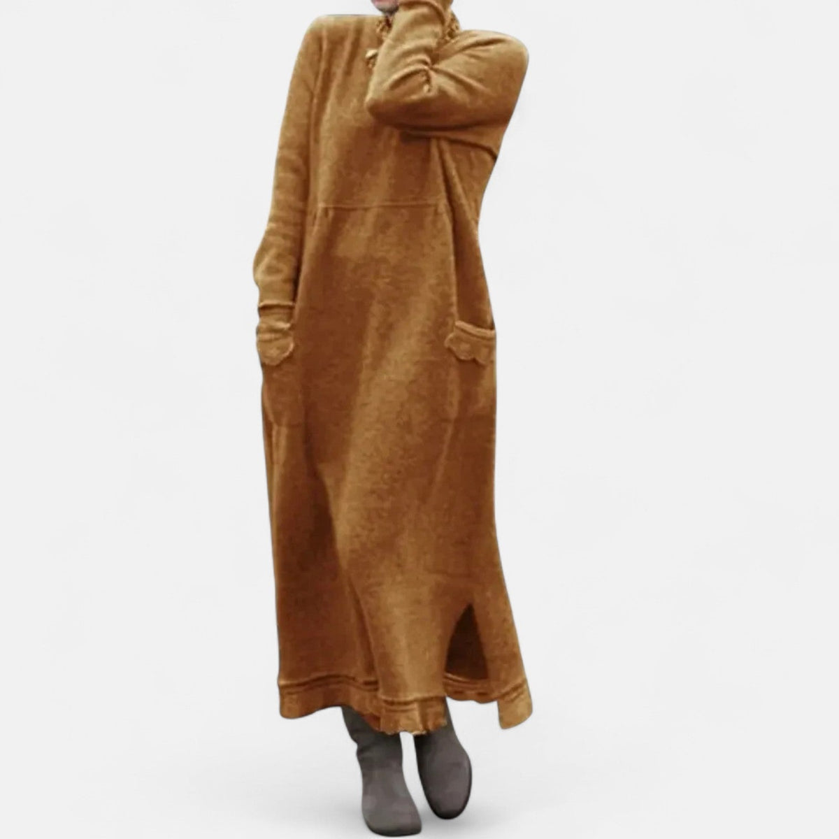 Milo Mochi | Knitted Maxi Dress – Long Sleeve Oversized Winter Dress