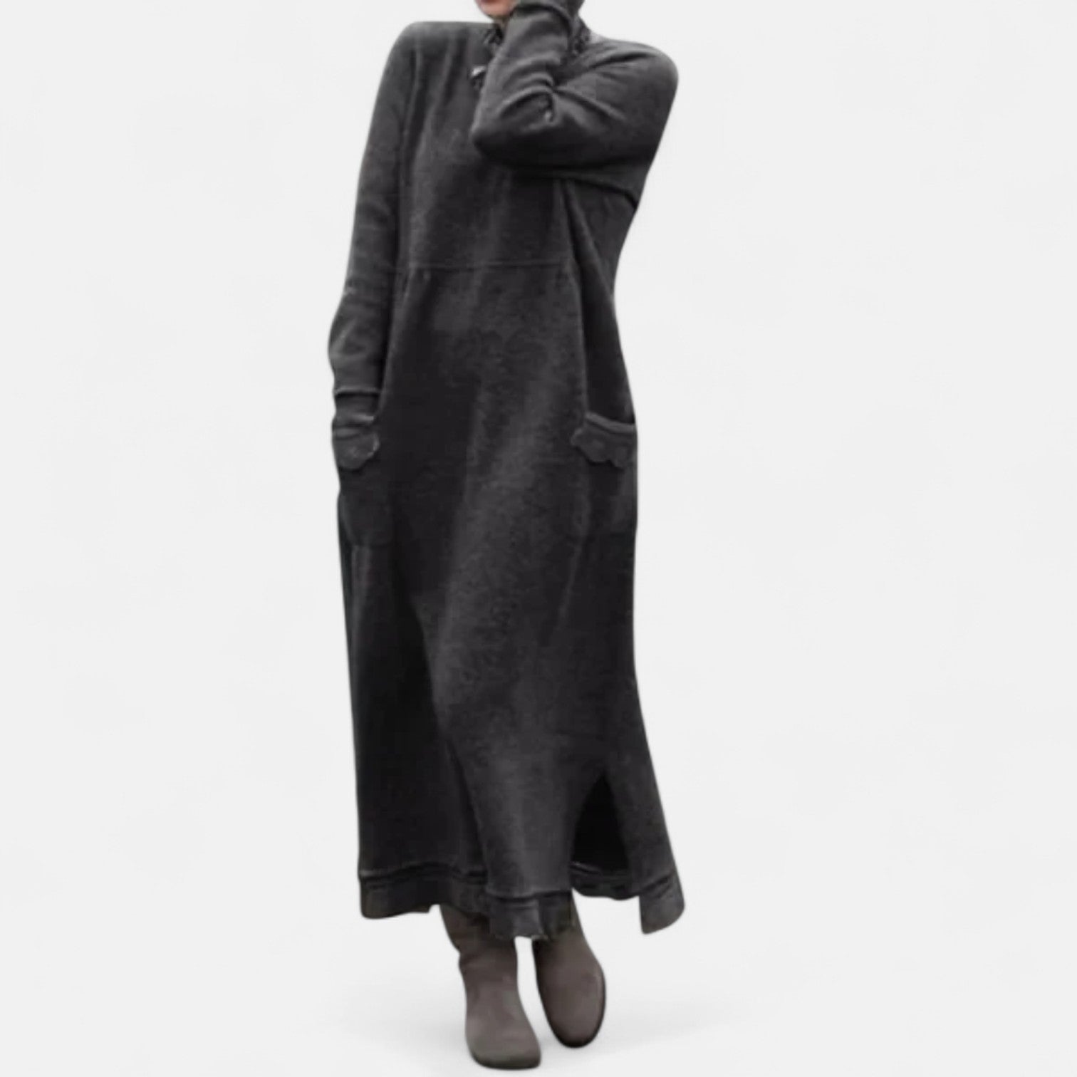 Milo Mochi | Knitted Maxi Dress – Long Sleeve Oversized Winter Dress