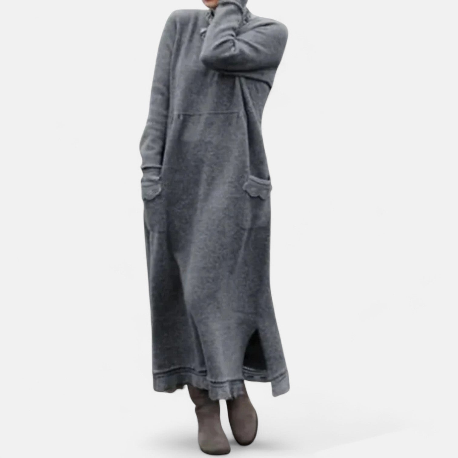 Milo Mochi | Knitted Maxi Dress – Long Sleeve Oversized Winter Dress