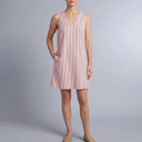 Women's Mini Dress | Sleeveless Striped Side Pockets Red front view
