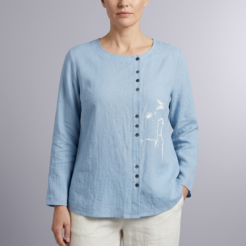 Women's Shirt | Long Sleeve Button Front front view