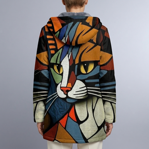 Women's Hoodie | Graphic Print Zip-Up Long Sleeve Variant 1 back view
