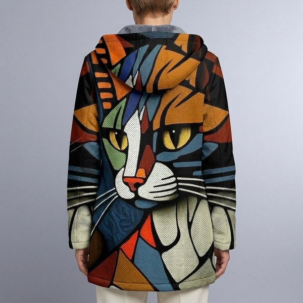 Women's Hoodie | Graphic Print Zip-Up Long Sleeve Variant 1 back view