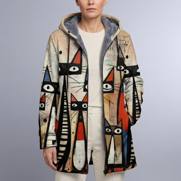 Women's Hoodie | Graphic Print Zip-Up Long Sleeve Variant 4 front view