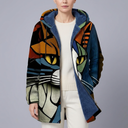 Women's Hoodie | Geometric Zip-Up Long Sleeve Cat front view