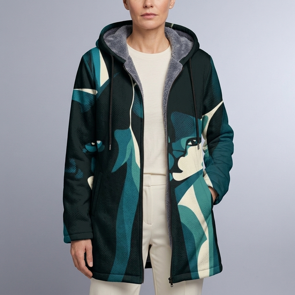 Women's Hoodie | Graphic Print Zip-Up Long Sleeve Variant 5 front view