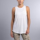 Women's Tank Top | Sleeveless Racerback Flowy White front view