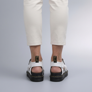 Platform Sandals For Women | Buckle Ankle Strap Open Toe White worn back view