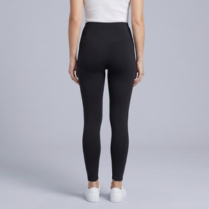 Women's High Waisted Leggings | Slimming Stretch Fit Black back view