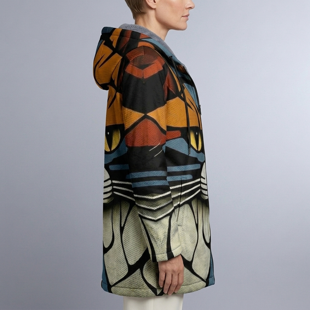 Women's Hoodie | Graphic Print Zip-Up Long Sleeve Variant 1 front view
