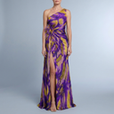 Women's Maxi Dress | One-Shoulder Flowy Purple front view