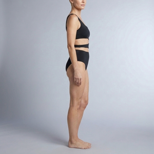 Women's Swimsuit | Cut Out Strappy High Leg Black side view