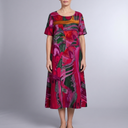 Women's Summer Dress | Maxi Short Sleeve Red front view