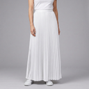 Women's Maxi Skirt | Pleated Elasticated Waist Full Length White front view