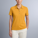 Women's Polo Shirt | Short Sleeve Button Neck Yellow front view