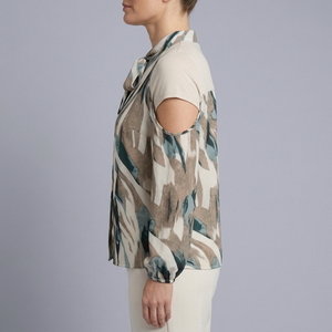 Women's Halter Top | Cold Shoulder Long Sleeve side view