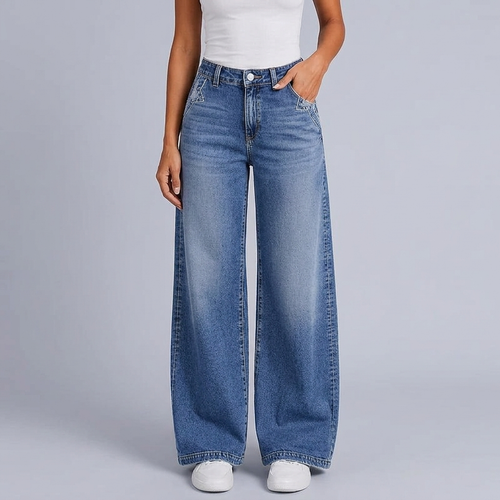 Women's Jeans | High Waist Wide Leg Fit front view