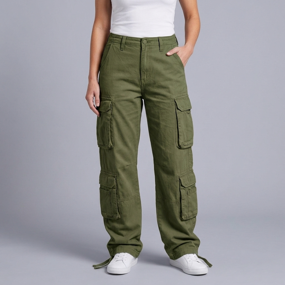 Women's Cargo Pants | Cargo Pockets Utility Style Khaki front view