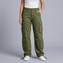 Women's Cargo Pants | Cargo Pockets Utility Style Green front view