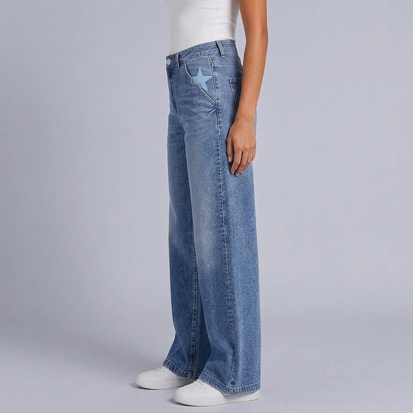 Women's Jeans | High Waist Wide Leg Fit side view