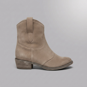 Boots For Women | Western Ankle Pull On Block Heel Brown side profile