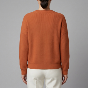 Women's Sweatshirt | Long Sleeve Graphic Print Orange back view
