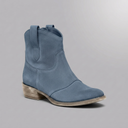 Boots For Women | Western Ankle Pull On Block Heel Blue three-quarter front view