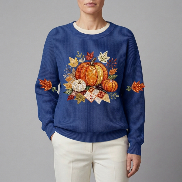 Women's Sweatshirt | Long Sleeve Graphic Print Blue front view