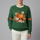 Women's Sweatshirt | Long Sleeve Graphic Print Green front view