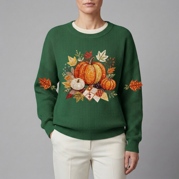 Women's Sweatshirt | Long Sleeve Graphic Print Green front view