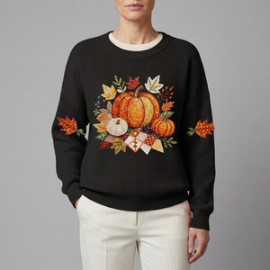 Women's Sweatshirt | Long Sleeve Graphic Print Black front view
