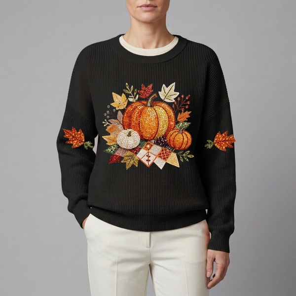 Women's Sweatshirt | Long Sleeve Graphic Print Black front view