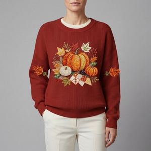 Women's Sweatshirt | Long Sleeve Graphic Print Red front view