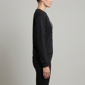 Women's Sweater | Heart Print Crew Neck Long Sleeve side view