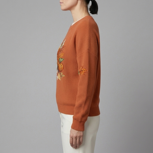 Women's Sweatshirt | Long Sleeve Graphic Print Orange side view