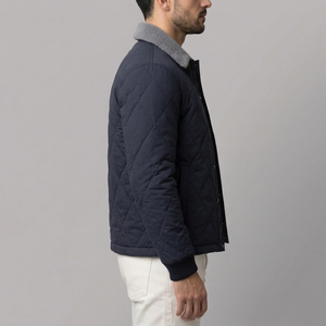 Men's Jackets | Quilted Fleece Lined Blue side view