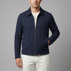 Men's Rain Jacket | Lightweight Zip Front Navy Blue front view