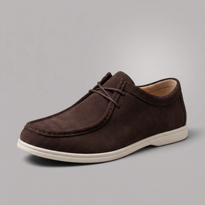 Dress Shoes For Men | Midi Suede Lace-Up Coffee three-quarter front view