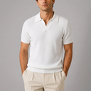 Men's Shirts | Knitted Polo Short Sleeve White front view