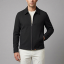 Men's Rain Jacket | Lightweight Zip Front Black front view
