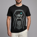 Men's Graphic T-Shirt | Oversized Norse Print Black White front view