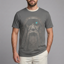 Men's Graphic T-Shirt | Oversized Norse Print Grey front view