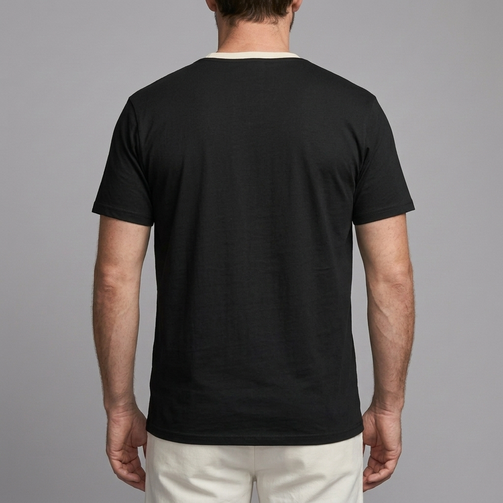 Men's Graphic T-Shirt | Oversized Norse Print Black-Orange front view