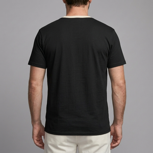 Men's Graphic T-Shirt | Oversized Norse Print Black-Orange back view